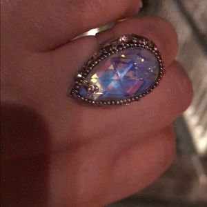 Sterling Silver blue diamond cut stone Ring